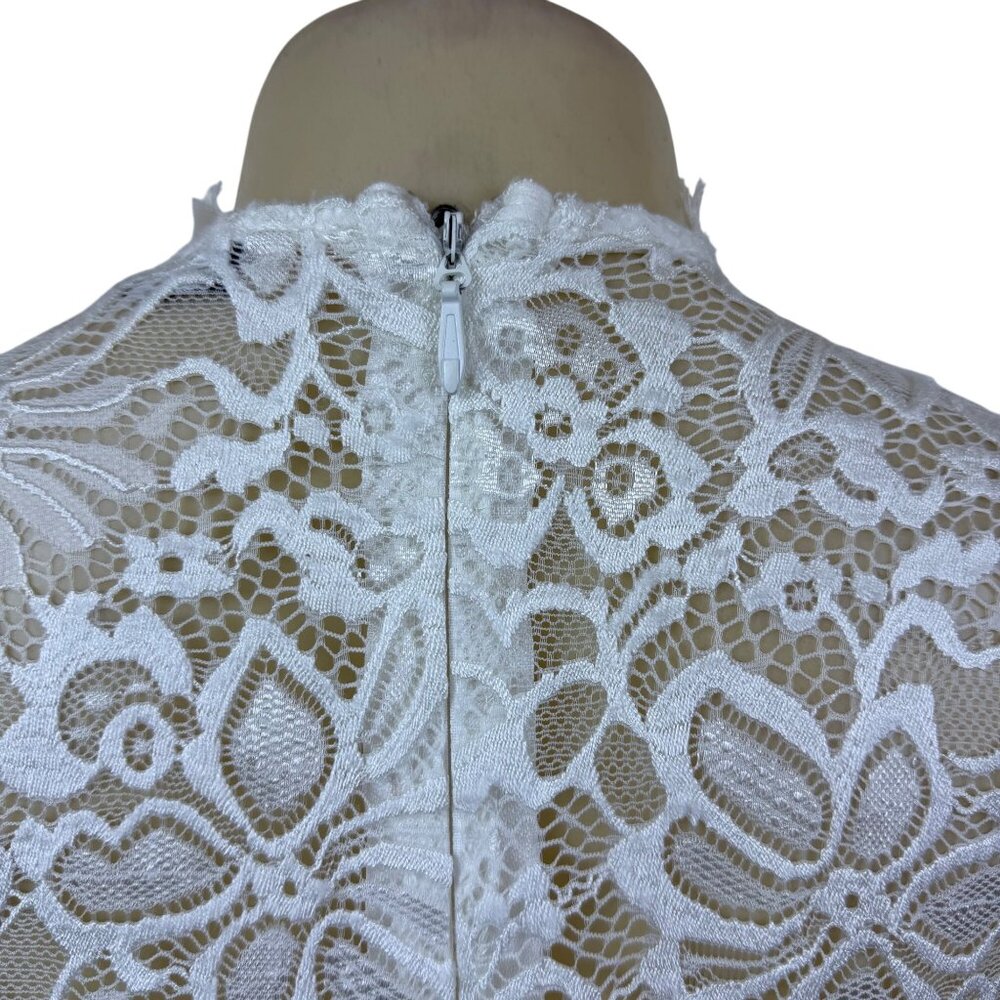 Valentine White Lace Sleeveless Wide Leg Jumpsuit For Women Sz L - Picture 6 of 9